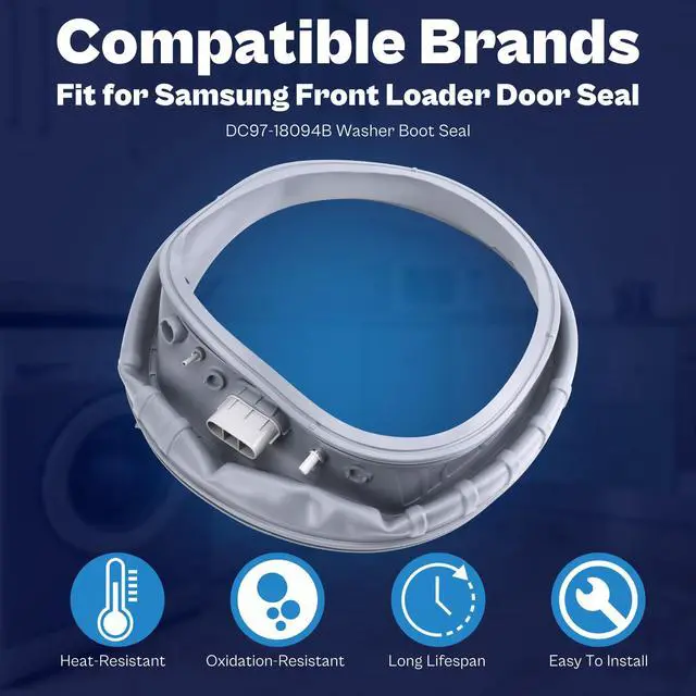 Alt view image 6 of 6 - WF42H5000AW/A2 WF42H5200AW/A2 DC97-18094B Washer Rubber Door Boot Seal | Fit for Samsung Vrt Front Loader Washer Door Boot Seal Gasket DC64-03051A WF42H5200AP/A2 WF42H5200AF/A2 AP5917067
