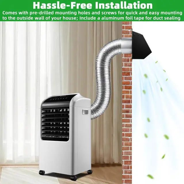 Alt view image 6 of 7 - 5" Dryer Vent Cover,Outside Dryer Vent Cover for Exterior Wall Vent Hood,Exhaust Vent Cover for Dryer Vents Kitchen Range Hood Vent AC Vent Duct House Air Exhaust,Dryer Vent Kit Through Wall,Black
