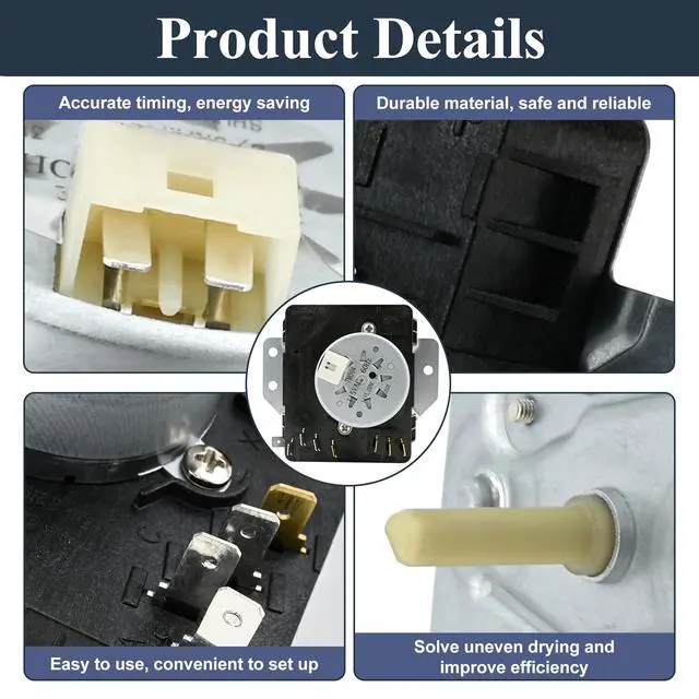 Alt view image 6 of 7 - W10185969 WPW10185969 Dryer Timer Compatible with May-tag 7MMGP0035WQ0 | Compatible with whirl-pool WGD5000VQ1, 7MWG45500SQ1, Replacement for 418-093-20-B5