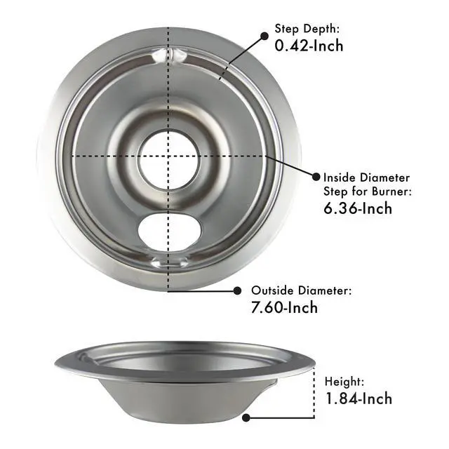 Alt view image 2 of 7 - 119204XZ Style B Chrome 4 Pack Drip Bowls 3 Small and 1 Large