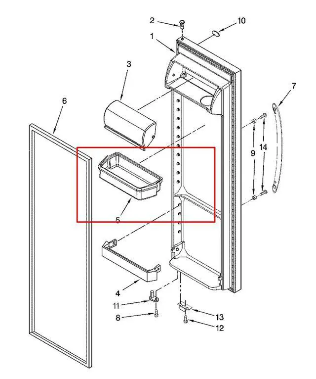 Alt view image 2 of 4 - Door Shelf Bin Replacement For Whirlpool ED5FVGXWS07 WRS325FDAM04 WRS325FDAW04 WRS325FDAB06 WRS325FNAE00 ED5HBEXTS01 Refrigerator