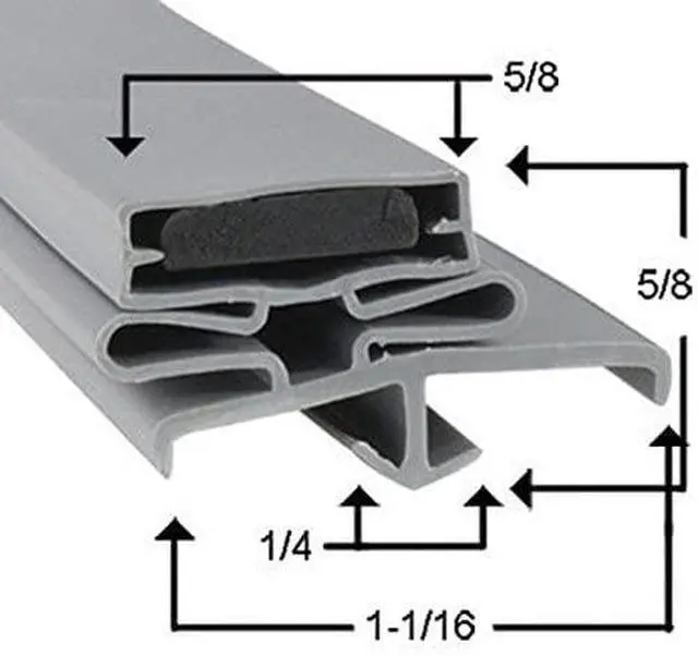 Alt view image 2 of 4 - GA-112B Door Gasket Size - 24 1/4 x 59 1/2 - Jordon-Fogel Door Seal for Cooler or Freezer Compatible with Jordon-Fogel GA-112B Refrigeration Gasket