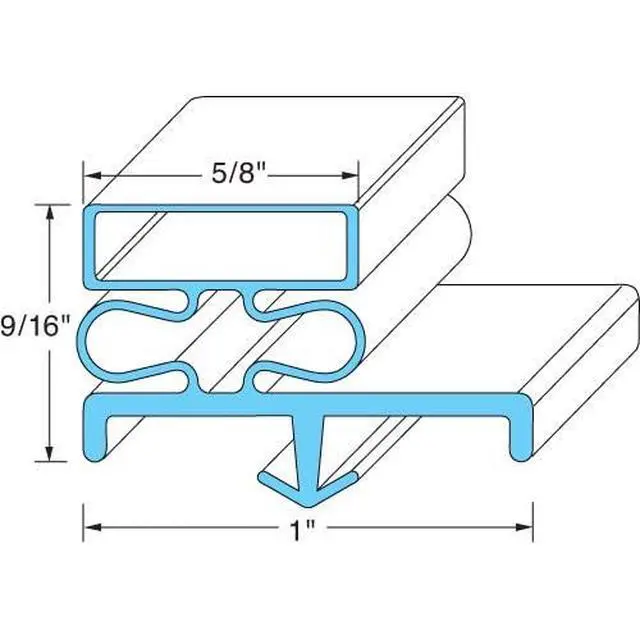 Alt view image 3 of 4 - GA-112B Door Gasket Size - 24 1/4 x 59 1/2 - Jordon-Fogel Door Seal for Cooler or Freezer Compatible with Jordon-Fogel GA-112B Refrigeration Gasket