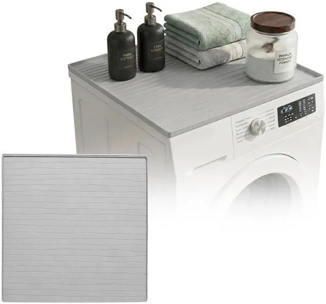 Main image of 1 PC Washer and Dryer Covers for Top 25x25 in, Protector Topper Mat | Silicone Non-Slip Waterproof Washer and Dryer Covers For The Top Load, Dust Guard, Laundry Cover Top (Moonstone /Light Grey)