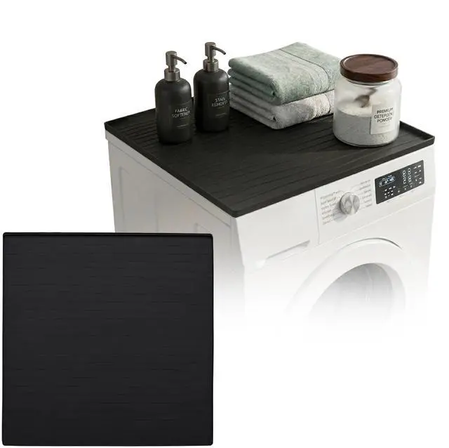 Main image of 1PC Washer And Dryer Topper Protector Mat 25"x25" Washing Machine Top Cover | Silicone Non-Slip Waterproof Washer and Dryer Covers For The Top Load, Dust Guard, Laundry Cover Top (Onyx/Dark Grey)
