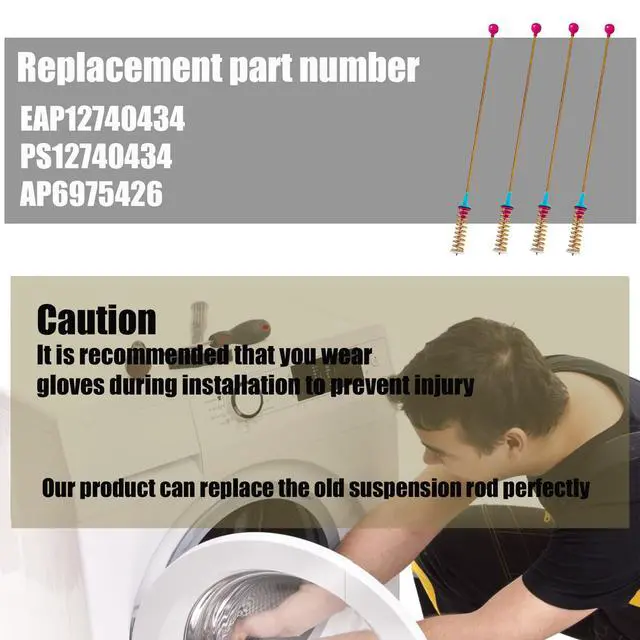 Alt view image 4 of 7 - DC97-16350V Washer Suspension Rods(OEM) Compatible with Samsung Washer WA54R7200AV/US WA54R7200AW/US WA5AR7200AV/US WA54R7600AV/US.DC97-16350V 27.6Inch Damper Assembly