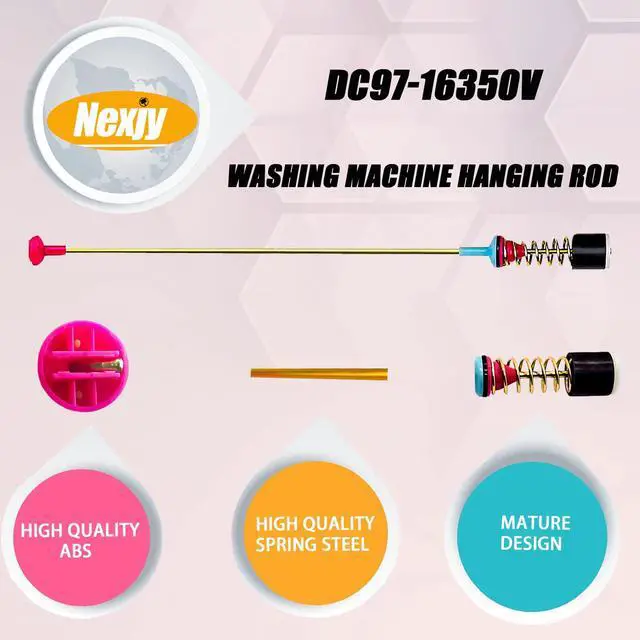 Alt view image 5 of 7 - DC97-16350V Washer Suspension Rods(OEM) Compatible with Samsung Washer WA54R7200AV/US WA54R7200AW/US WA5AR7200AV/US WA54R7600AV/US.DC97-16350V 27.6Inch Damper Assembly