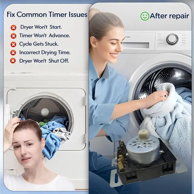 Alt view image 4 of 6 - W10745654 W10857611 W10745654 A W10436306 Dryer Timer Compatible with Amana NGD4655EW2 NGD4655EW1 NGD4655EW3 NGD4655EW4 Crosley VGD6505GW0 Roper RGD4516FW0 Dryer