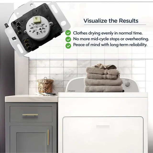 Alt view image 6 of 6 - W10745654 W10857611 W10745654 A W10436306 Dryer Timer Compatible with Amana NGD4655EW2 NGD4655EW1 NGD4655EW3 NGD4655EW4 Crosley VGD6505GW0 Roper RGD4516FW0 Dryer