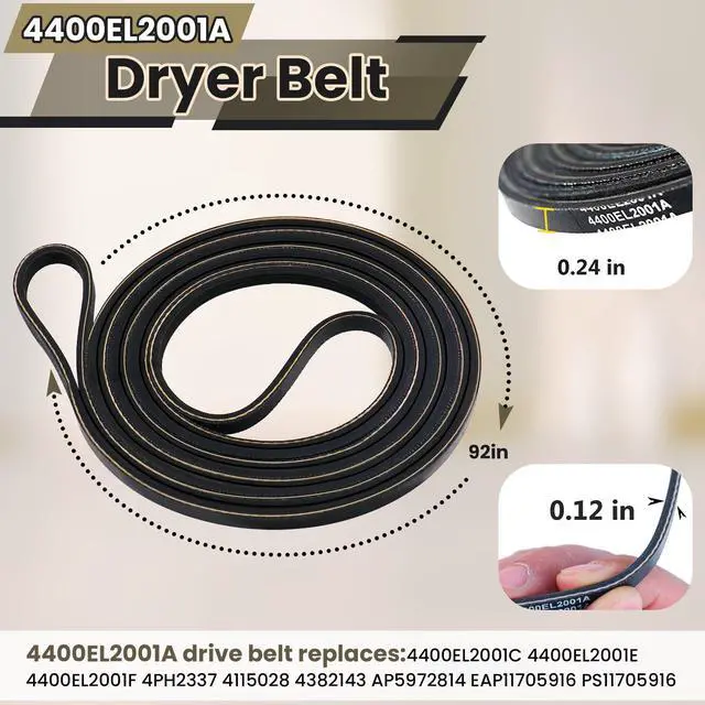 Alt view image 3 of 6 - Upgraded Dryer Roller Kit for LG Kenmore Dryer Parts, Dryer Repair Kit Include 4581EL2002L Dryer Rollers, 4561EL3002A Dryer Idler Pulley, 4400EL2001F Dryer Belt Compatible with DLE3733W DLE3777W