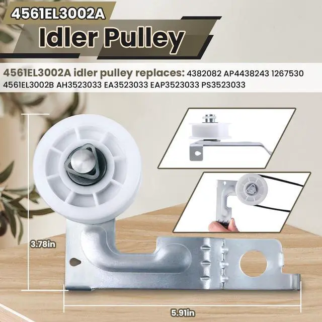 Alt view image 4 of 6 - Upgraded Dryer Roller Kit for LG Kenmore Dryer Parts, Dryer Repair Kit Include 4581EL2002L Dryer Rollers, 4561EL3002A Dryer Idler Pulley, 4400EL2001F Dryer Belt Compatible with DLE3733W DLE3777W