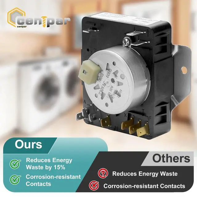 Alt view image 6 of 6 - W10185982 WPW10185982 Dryer Timer 230V 60Hz | for Whirlpool Maytag WED4815EW1 WED5100VQ1 WED4800BQ1 WGD4800XQ0 WED4810EW1 Replace 418-618-20-B5 PS11749831 by