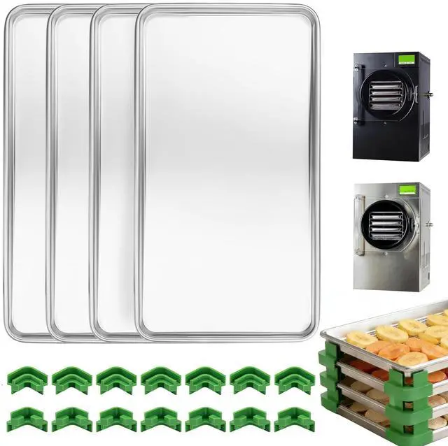 Main image of Metal Trays for Harvest Right Freeze Dryer, Small Freeze Dryer accessories | Compatible with Harvest Right Freeze Dryer Small Trays (4 Pcs) + 14 Original Tray Stackers Included