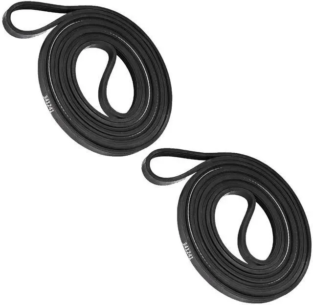 Main image of 341241 Dryer Drum Belt - Replacement for Whirlpool Kenmore Dryer Part AP2946843, FSP341241, W10127457, 3394651, 8066065, PS346995, 14210003, 31001026, 31531589, 529597 2PACK