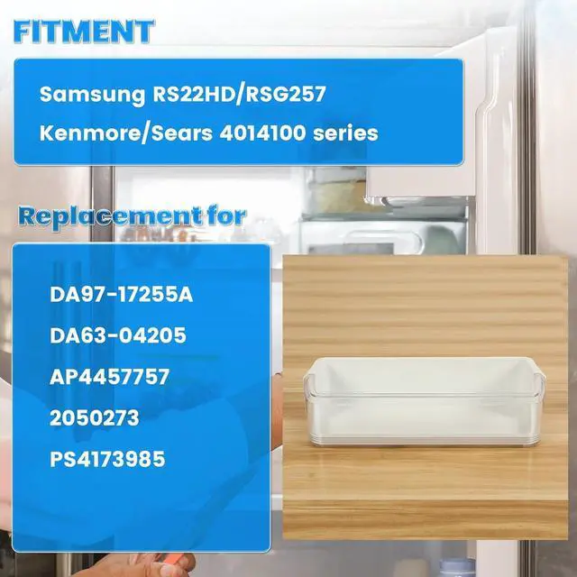 Alt view image 2 of 7 - DA97-06177C DA63-04205 Refrigerator Door Shelf Bin Compatible with Samsung RS22HD/RSG257, Kenmore/Sears 4014100 series Replacement for AP4457757, 2050273, PS4173985
