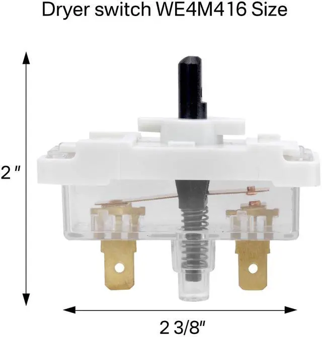 Alt view image 2 of 6 - WE4M416 Dryer Start Switch Replacement for GE Hotpoint Kenmore | Dryer Push-to-Start Switch Replaces WE4M352 WE4M367 1811209 AP4980900 PS3487190 AH3487190 EA3487190 248C1146P001(2 Packs