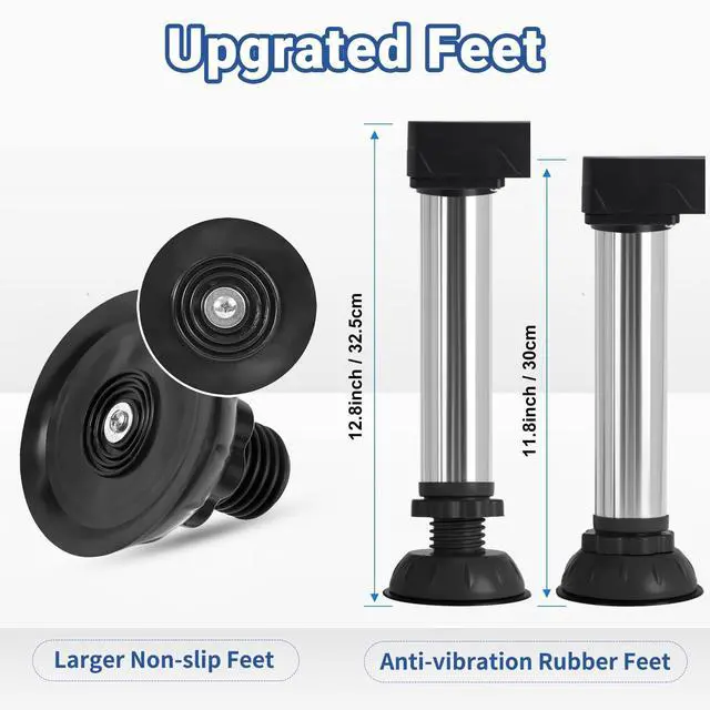 Alt view image 3 of 6 - Height 11"-12" Mini Fridge Stand Heavy Duty Washer and Dryer Stand Pedestal for 19-27 Inch Appliance Washing Machine Stand Base Laundry Pedestal Universal Platform with 4 Strong Feet