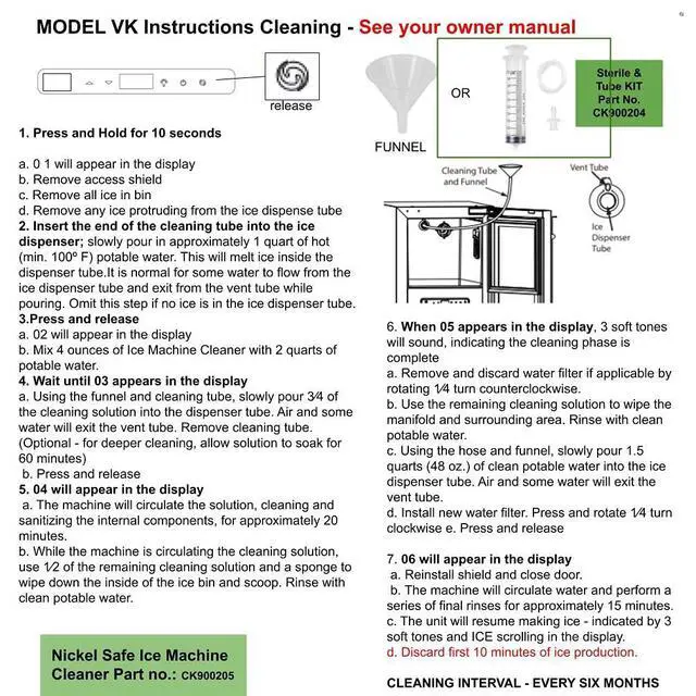 Alt view image 4 of 6 - Freestanding Ice Maker Machine Cleaner Compatible with 37050, 41978 U-line, Ice-O-Matic, Jenn Air, Blaze, Manitowoc, Marine Crescent