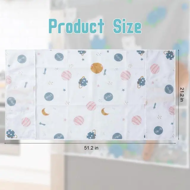 Alt view image 6 of 7 - 21x51 IN Fridge Cover, Multi-Purpose Appliance Proof Cover Refrigerator Washer Dryer Top Cover With Storage Pockets Bags,for Oven,dishwasher,kitchen Appliances(Little Blue Bear)