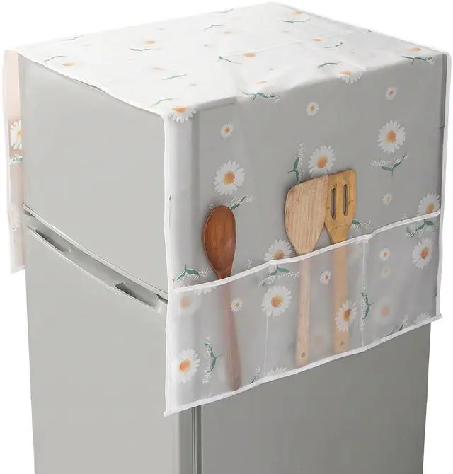 Main image of 24x70 IN Fridge Cover, Multi-Purpose Appliance Proof Cover Refrigerator Washer Dryer Top Cover With Storage Pockets Bags,for Oven,dishwasher,kitchen Appliances(Daisy)