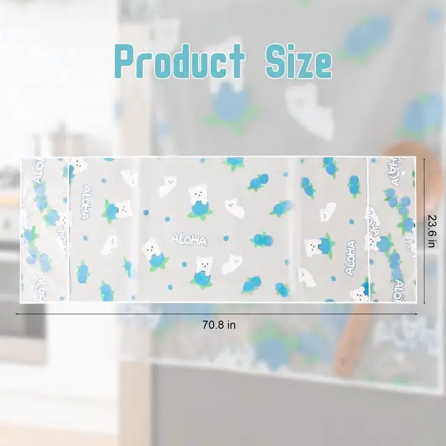 Alt view image 6 of 7 - 24x70 IN Fridge Cover, Multi-Purpose Appliance Proof Cover Refrigerator Washer Dryer Top Cover With Storage Pockets Bags,for Oven,dishwasher,kitchen Appliances(Little Blue Bear)