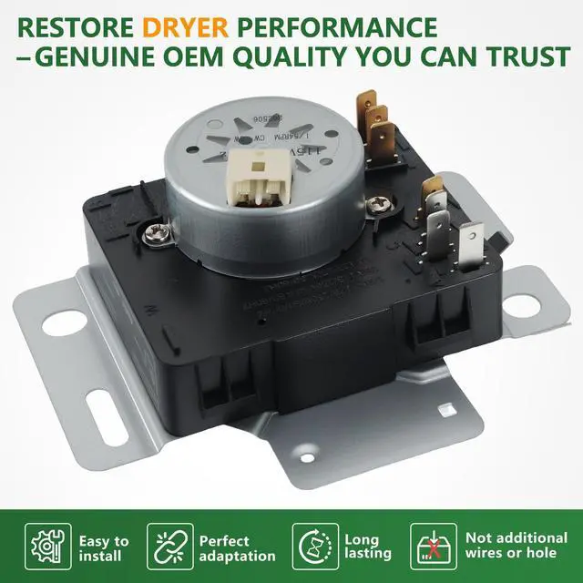 Alt view image 2 of 6 - W10745654 W10857611 Dryer Timer Replacement, Genuine OEM Quality, Replaces W10436306, WPW10436306, AP5999276, Fits Whirlpool Maytag Admiral Crosley Amana Roper Dryers
