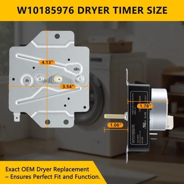 Alt view image 6 of 7 - W10185976 WPW10185976 Dryer Timer Replacement, Genuine OEM Quality, Replaces WPW10185976VP, W10185976D/E, AP6016539, PS11749829, 1481703, EAP11749829, Fits Whirlpool Kenmore Sears Dryers