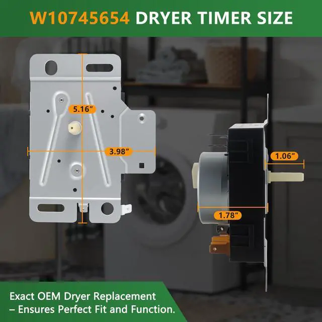Alt view image 6 of 6 - W10745654 W10857611 Dryer Timer Replacement, Genuine OEM Quality, Replaces W10436306, WPW10436306, AP5999276, Fits Whirlpool Maytag Admiral Crosley Amana Roper Dryers