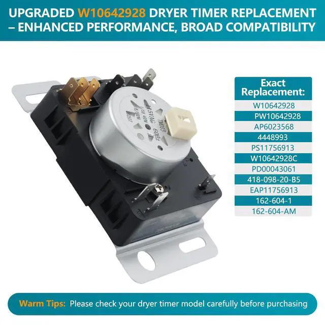Alt view image 3 of 6 - W10642928 WPW10642928 Dryer Timer Replacement, Genuine OEM Quality, Replaces AP6023568, 4448993, PS11756913, PD00043061, Fits Maytag Dryers, Durable, Easy to Install