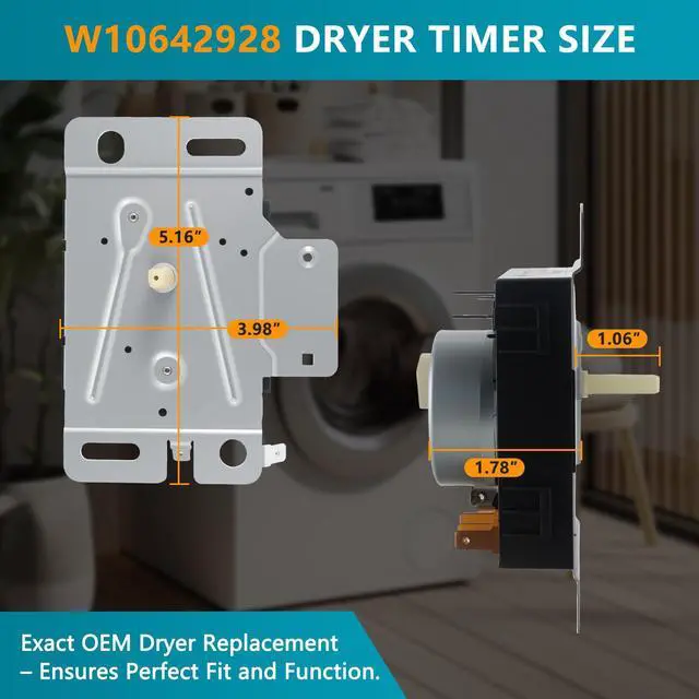 Alt view image 6 of 6 - W10642928 WPW10642928 Dryer Timer Replacement, Genuine OEM Quality, Replaces AP6023568, 4448993, PS11756913, PD00043061, Fits Maytag Dryers, Durable, Easy to Install