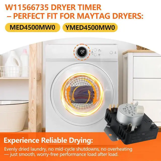 Alt view image 5 of 7 - W11566735 W11685947 Dryer Timer Replacement, Genuine OEM Quality, Replaces AP7215858, PS17216594, EAP17216594, 4981088, 162-428-1, Fits Maytag Dryer MED4500MW0 YMED4500MW0