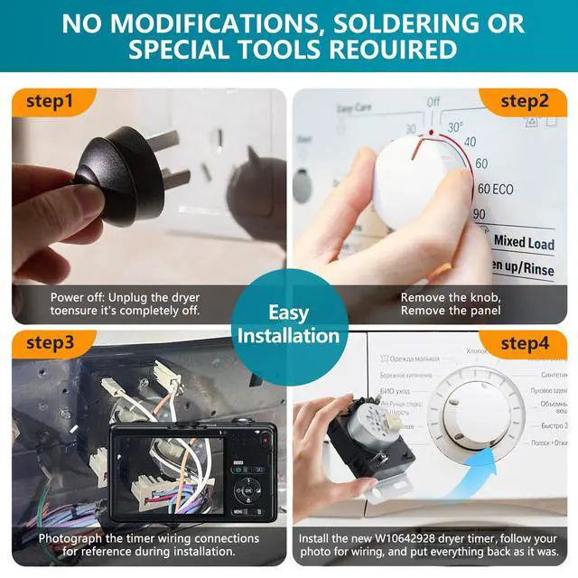 Alt view image 5 of 6 - W10642928 WPW10642928 Dryer Timer Replacement, Genuine OEM Quality, Replaces AP6023568, 4448993, PS11756913, PD00043061, Fits Maytag Dryers, Durable, Easy to Install