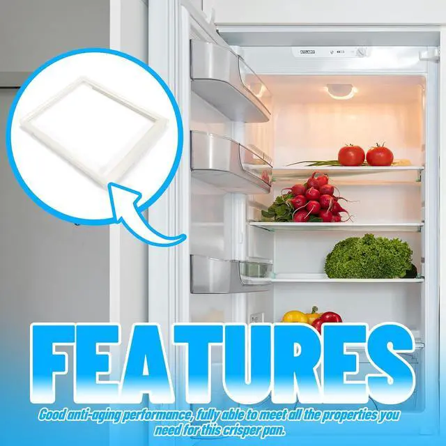 Alt view image 5 of 7 - 240350702 Crisper Pan Drawer Cover Shelf Frame Compatible with Electrolux Refrigerator Crosley Frigidaire Gibson Kelvinator White Replacement only