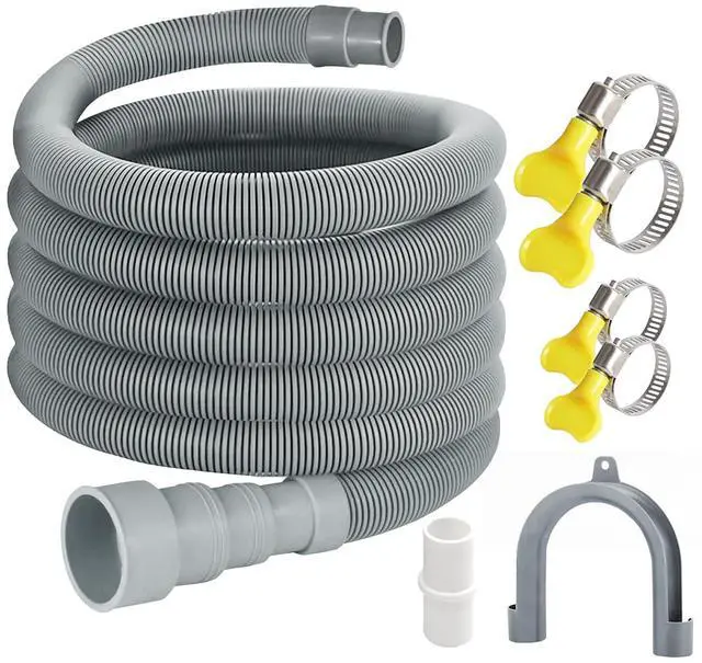 Main image of 13ft Universal Washing Machine Drain Hose Extension Kit | Flexible Universal Washer & Dishwasher Drain Hose Replacement with 1 Extension Adapter,4 Clamps and 1 U-Bend Holder