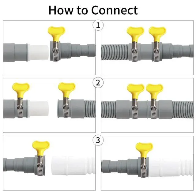 Alt view image 4 of 7 - 10ft Universal Washing Machine Drain Hose Extension Kit | Flexible Universal Washer & Dishwasher Drain Hose Replacement with 1 Extension Adapter,4 Clamps and 1 U-Bend Holder