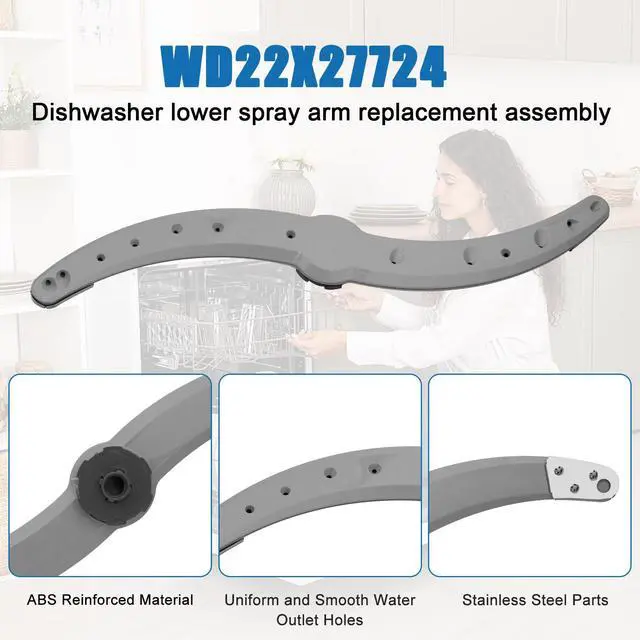Alt view image 3 of 7 - WD22X27724 WD22X33499 Dishwasher Lower Spray Arm Dishwasher Parts Dishwasher Spray Arm Compatible with GE Dishwasher Replaces AP7014276 WD22X26621 WD22X27724 WD22X10091