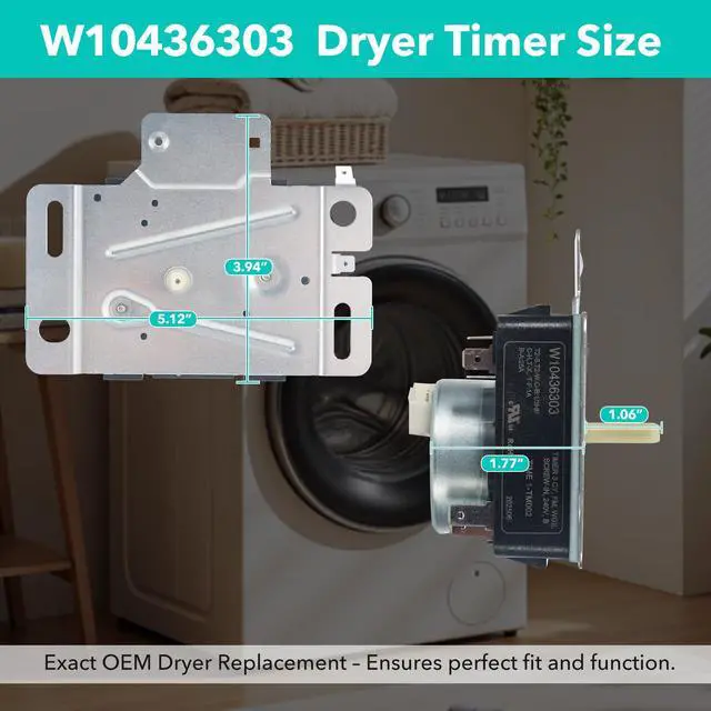 Alt view image 6 of 7 - WPW10436303 W10436303 Dryer Timer Replacement, Genuine OEM Quality, Replaces 418-618-20-B5, AP6021393, PS11754717, PS3632909, Fits Whirlpool, Kenmore, Amana, Admiral Dryers