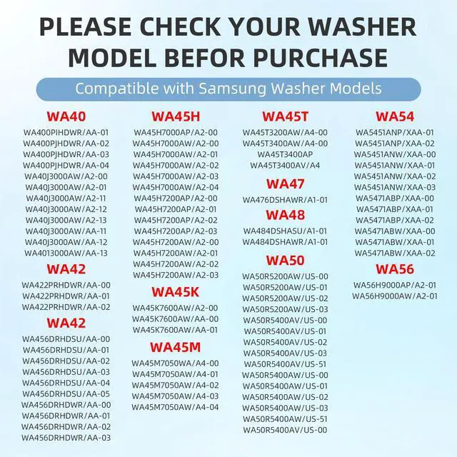 Alt view image 4 of 5 - UpgradeWA50R5200AW/US WA50R5400AV/US WA45N3050AW/A4 WA45T3200AW/A4 Washer Suspension Rods for Samsung,Replace DC97-16350U DC97-16350T DC97-16350V DC97-16350S DC68-03172B-03
