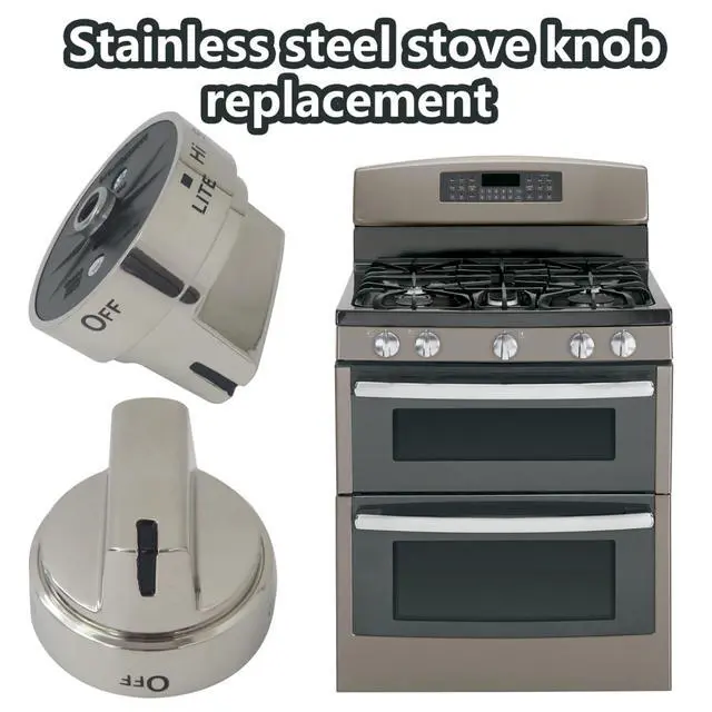 Alt view image 4 of 6 - New 5 Pcs WB03X24818 Stove Knob Replacement Fit for GE Gas Stoves JGB660EEJ2ES JGB660EEJ3ES, Replace AP5989029, PS11729081, Reinforced D-Shape Hole, Silver