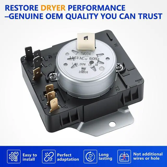 Alt view image 2 of 7 - W10185975 WPW10185975 Dryer Timer Replacement, Genuine OEM Quality, Replaces 1481702, AP6016538, PS11749828, EAP11749828, 162-708-AM, 162-708-1, Fits Whirlpool Kenmore Sears Dryers