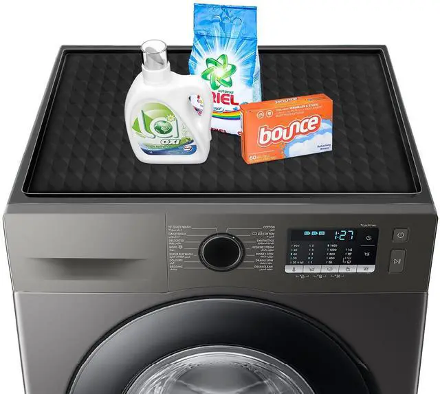 Main image of Washer and Dryer Top Protector Mat,23.6 x 19.7" Silicone Rubber Mat for Laudry Machine & Dryer,Non Slip Heavy Duty Waterproof Washable Top Cover Pad for Home Kitchen Laundry Room,Black