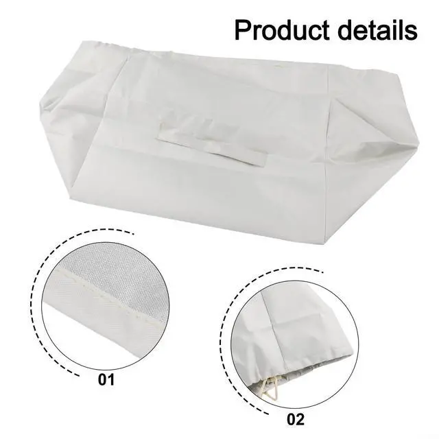 Alt view image 4 of 6 - 210D Oxford Ice Maker Cover, Waterproof Dust Resistant Shield for Portable Countertop Units, Features Adjustable Strap and Carry Handles(Meters white)