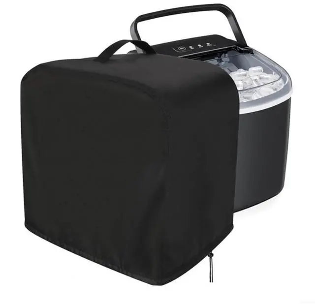 Main image of 210D Oxford Ice Maker Cover, Waterproof Dust Resistant Shield for Portable Countertop Units, Features Adjustable Strap and Carry Handles(black)