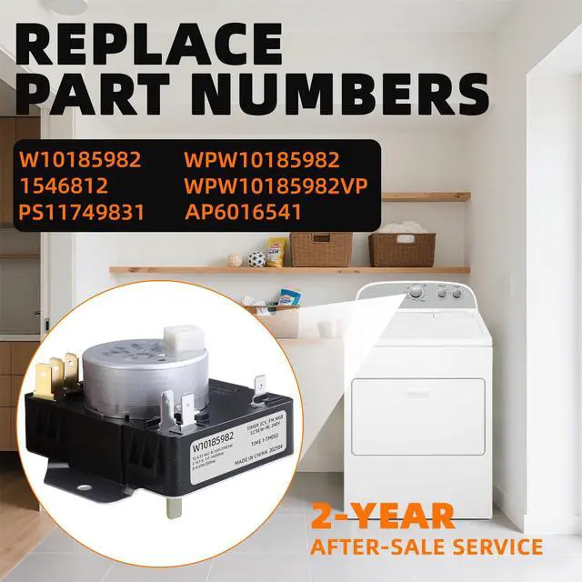 Alt view image 2 of 6 - WED4815EW1 WED4800BQ1 WED5100VQ1 W10185982 Dryer Timer Fits for Whirlpool | WED4950HW0 WGD4800XQ0 WED4800XQ0 WED4810EW1 7MWED1800EM0 WPW10185982 MEDC215EW1 Timer Compatible with Maytag Dryer Parts