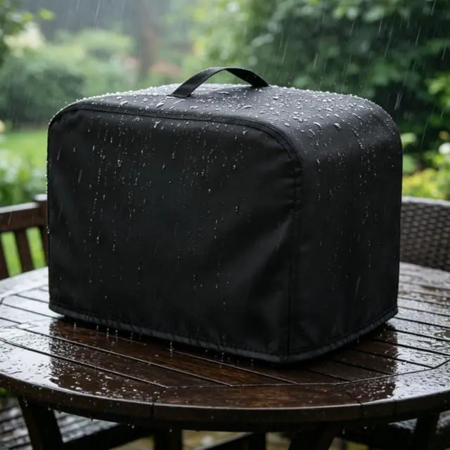 Alt view image 6 of 6 - 210D Oxford Ice Maker Cover, Waterproof Dust Resistant Shield for Portable Countertop Units, Features Adjustable Strap and Carry Handles(black)