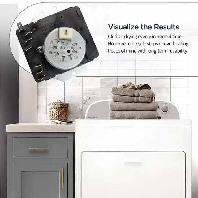Alt view image 6 of 7 - W10185976 WPW10185976 W10185976e Dryer Timer Compatible with Kenmore 11069422801 11060022010, 1106062110, 11061402311, 110.60022010, 110.69422801, Whirlpool WED4700YQ0, WED4890XQ0, WED4890XQ1