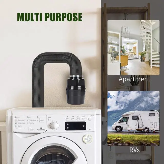 Alt view image 7 of 7 - Upgraded Version - 3 IN 1 Indoor Dryer Vent Kit with Lint Trap Dryer Lint Catcher Water Filter Bucket for Electric Dryer (Black Dryer Vent Bucket without Hose)