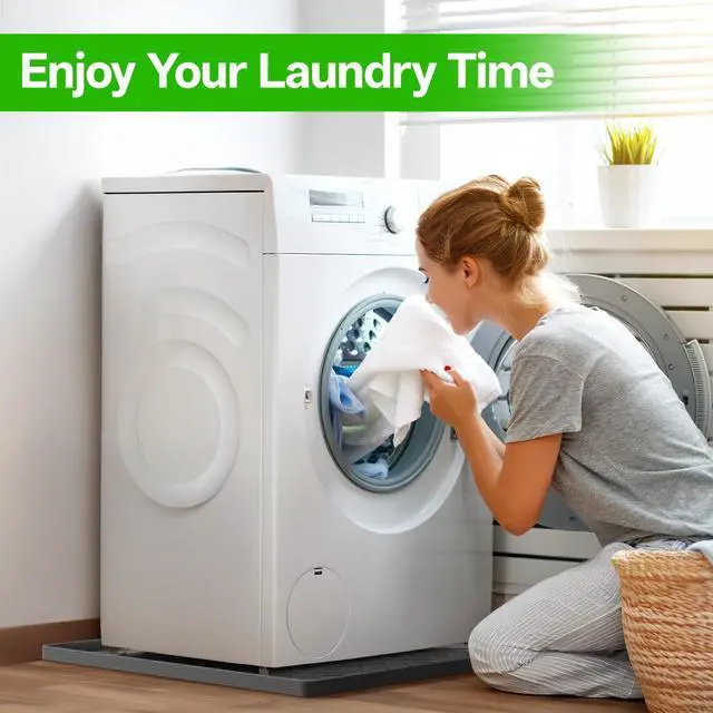 Alt view image 7 of 7 - Washing Machine Drain Pan Silicone Mat Extra Thick 30" x 33" Waterproof Washer Tray, Non-Slip Anti-Vibration Laundry Mat for Washing Machine & Dryer, Heavy Duty Floor Leak Protector