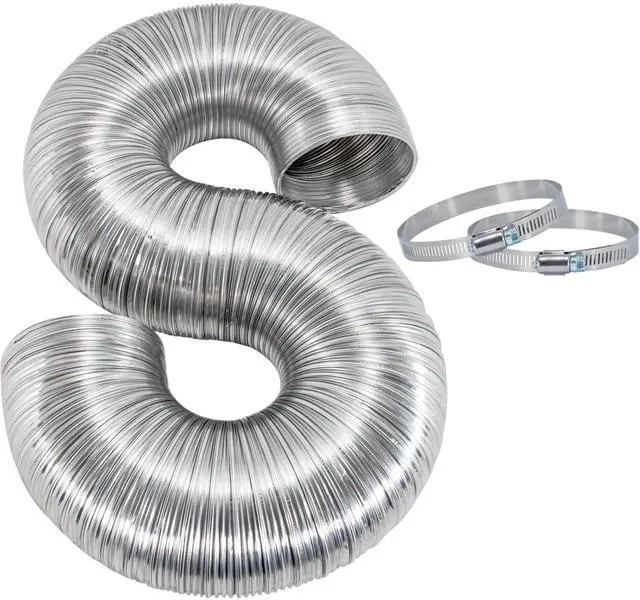 Main image of 8 Foot ArmorFlex Dryer Vent, Flexible Aluminum Duct with Clamps, Semi-Rigid, 69028