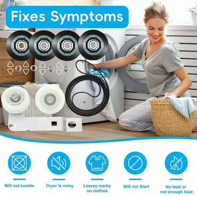 Alt view image 7 of 7 - Upgraded 4392067RC Dryer Repair Kit for maytag kenmore whirlpool Dryers | 4392067 Dryer Maintenance Kit with WPW10314173 Drum Roller & 661570V Belt & 279640 Idler Pulley&279640 dryer idler